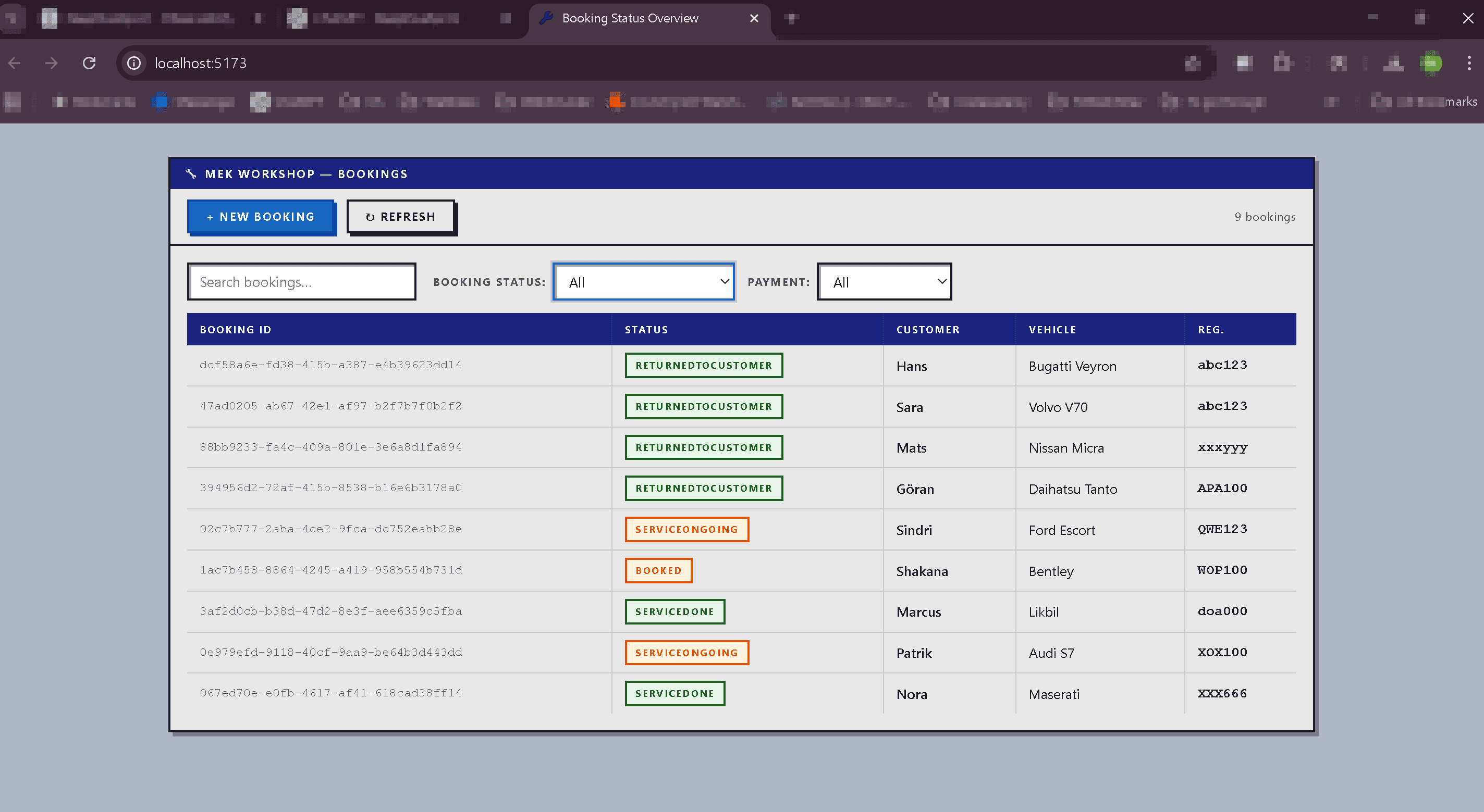mek-bookings – Eventdriven bokningsmikrotjänst screenshot 2